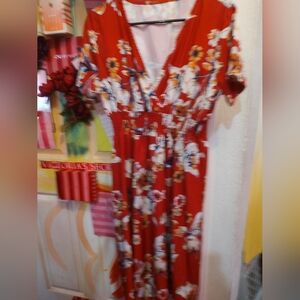 Victoria's Secret Red Floral Dress